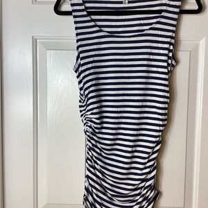 Max Studio Striped Tank Top in Navy and White Sz M